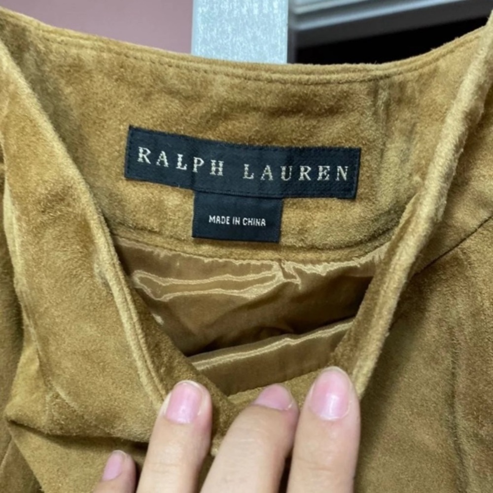Ralph Lauren 100% GOAT suede skirt